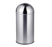 Relaxdays Poubelle inox, couvercle poussoir