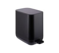 Relaxdays Poubelle, 7 L, fermeture douce, seau intérieur amovible, plastique mat, poubelle à pédale étroite, noire