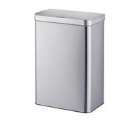 Relaxdays Poubelle à capteur 50 L Automatique en INOX brossé, Porte-Sacs, Poubelle de Cuisine 53.5 x 42 x 27 cm, Argent