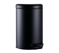 Relaxdays Poubelle 12 L - seau amovible en plastique, pédale, acier, noir, 39 x 25,5 x 33 cm