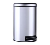 Relaxdays Poubelle 12 litres – acier argent, pédale, bac plastique amovible, 39x25,5x33 cm