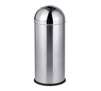 Relaxdays Poubelle à poussoir inox, bac galvanisé anticorrosion, 70 L, 90x35x35 cm, cuisine