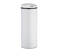 Relaxdays Poubelle avec senseur 50 l blanche