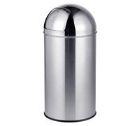 Relaxdays, poubelle de 50 litres, couvercle à pédale, en acier inoxydable, avec seau intérieur amovible, idéale pour la cuisine ou la salle de bain, couleur argent