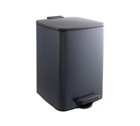 Relaxdays Poubelle de cuisine 12 L – Fermeture douce, seau amovible, pédale carrée – Noire