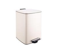 Relaxdays Poubelle de cuisine 20 L, fermeture douce, seau amovible, métal mat, poubelle à pédale carrée, beige