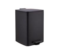 Relaxdays Poubelle de cuisine 20 L, fermeture douce, seau intérieur amovible, métal mat, poubelle carrée à pédale, noire