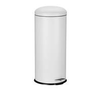 Relaxdays Poubelle de cuisine 30 L – ouverture automatique, pédale et poignée – blanche