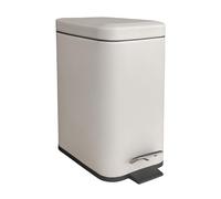 Relaxdays Poubelle de Salle de Bain, 5 litres, Poubelle cosmétique Soft-Close, Design Mat, Seau Amovible, Beige
