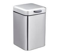 Relaxdays Poubelle de salle de bain murale 3 l carrée avec frein de chute argenté