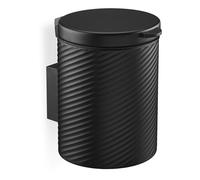 Relaxdays Poubelle de Salle de Bain, Fixation Murale, 5 litres, mécanisme de Fermeture, Seau intérieur, métal, Noire