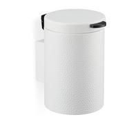 Relaxdays Poubelle de salle de bain murale, 3 litres, mécanisme de fermeture, seau intérieur, métal, blanche