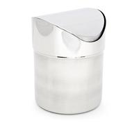 Relaxdays Poubelle de table 1,2 L avec couvercle basculant Acier inoxydable brillant/brossé inox déchets de table, gris argenté