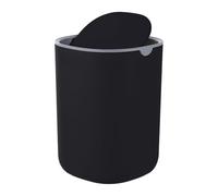 Relaxdays Poubelle de table ovale, couvercle pivotant, plastique, 16x11,5x11,5 cm, noir, bureau