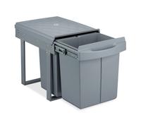 Relaxdays Poubelle encastrable 1x 20 l & 2x 10 l