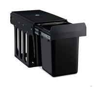 Relaxdays poubelle encastrable coulissante, 2 bacs, système de trie pour le sous-évier, 2x8 l, 35,5 x 25 x 47 cm, noir