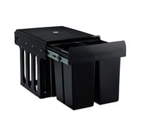 Relaxdays poubelle encastrable coulissante 4 bacs système de tri pour le sous-évier 4x 8 l 35 1 x 34 3 x 48 cm noir