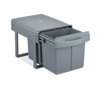 Relaxdays Poubelle encastrable coulissante en gris