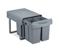 Relaxdays Poubelle encastrable coulissante gris