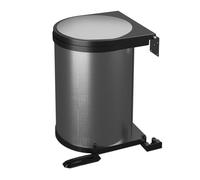 Relaxdays poubelle encastrable pivotante, 12 l, placard de cuisine, 37 x 28 x 28,5 cm, acier inoxydable, argenté/noir