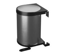 Relaxdays poubelle encastrable pivotante, 12 l, placard de cuisine, 37 x 28 x 28,5 cm, acier inoxydable, argenté/noir