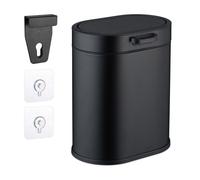 Relaxdays Poubelle murale 5 L à accrocher ou coller seau intérieur pour cuisine & salle de bains noire