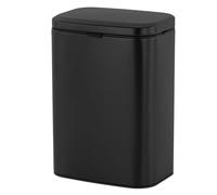 Relaxdays Poubelle murale 8 l, à accrocher ou coller, noire