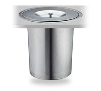 Relaxdays Poubelle Plan de Travail, 8 l, encastrable, INOX, déchets organiques, avec Couvercle, HxD 25 x 27 cm, argenté