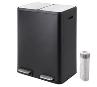 Relaxdays Poubelle 2 compartiments inox