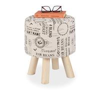 Relaxdays Pouf coiffeuse avec revêtement tissu