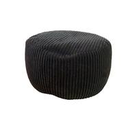 Relaxdays Pouf, Cord, HxD : 25 x 35 cm, Remplissage en polystyrène, Coussin de Sol Rond, Tabouret de Salon, Pouf, Noir