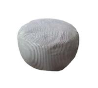 Relaxdays Pouf, Cord, HxD : 35 x 50 cm, Remplissage en polystyrène, Coussin Rond, Tabouret de Salon, Pouf, Gris Clair