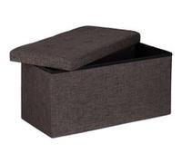 Relaxdays Pouf de rangement pliant lin