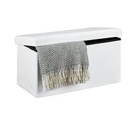 Relaxdays Pouf de rangement pliant lin