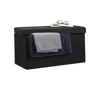 Relaxdays Pouf de rangement pliant lin