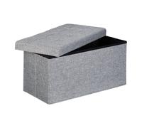 Relaxdays Pouf de rangement pliant lin