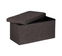 Relaxdays Pouf de rangement pliant lin