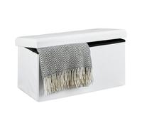 Relaxdays Pouf de rangement pliant lin
