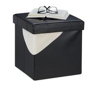 Relaxdays Pouf de rangement similicuir