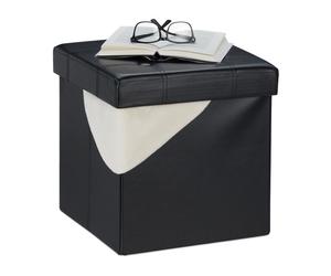 Relaxdays Pouf de rangement similicuir