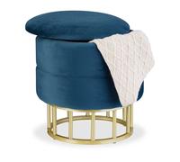 Relaxdays Pouf en velours rangement
