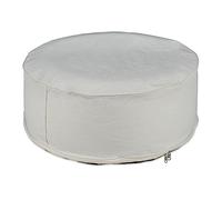 Relaxdays Pouf Gonflable, Tabouret Rond, H x D : 26 x 56 cm, pour extérieur (Jardin, Balcon, Camping), crème