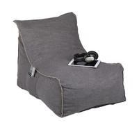Relaxdays Pouf Poire, avec Dossier, Coussin Sol XXL, Adultes, Doux, intérieur, Mousse, siège géant, Gris
