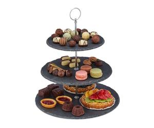 Relaxdays Présentoir apéritif 3 étages en lot de 4
