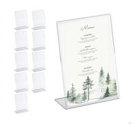Relaxdays Présentoir de table, lot 10, format A4, décoration pour un mariage, en acrylique (plastique), transparent