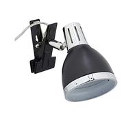 Relaxdays Projecteur clipsable, Lampe Lecture Pinces, Retro, E14, lit et Bain, veilleuse Clip étagère 12x10x18,5 cm,Noir