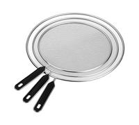 Relaxdays Protection Anti-éclaboussures pour poêles, Lot de 3, passoire INOX, ∅ 25, 29 et 33 cm, Noir