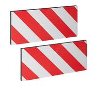 Relaxdays Protection de Garage pour la portière Automobile, lot 2, pour poteaux, Ronde, réfléchissante, Rouge et Blanc