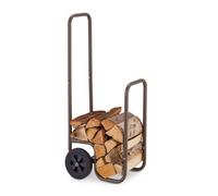Relaxdays Range-bûches marron sur roues