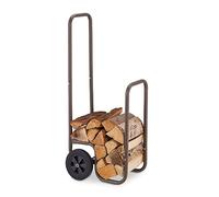 Relaxdays Range-bûches marron sur roues